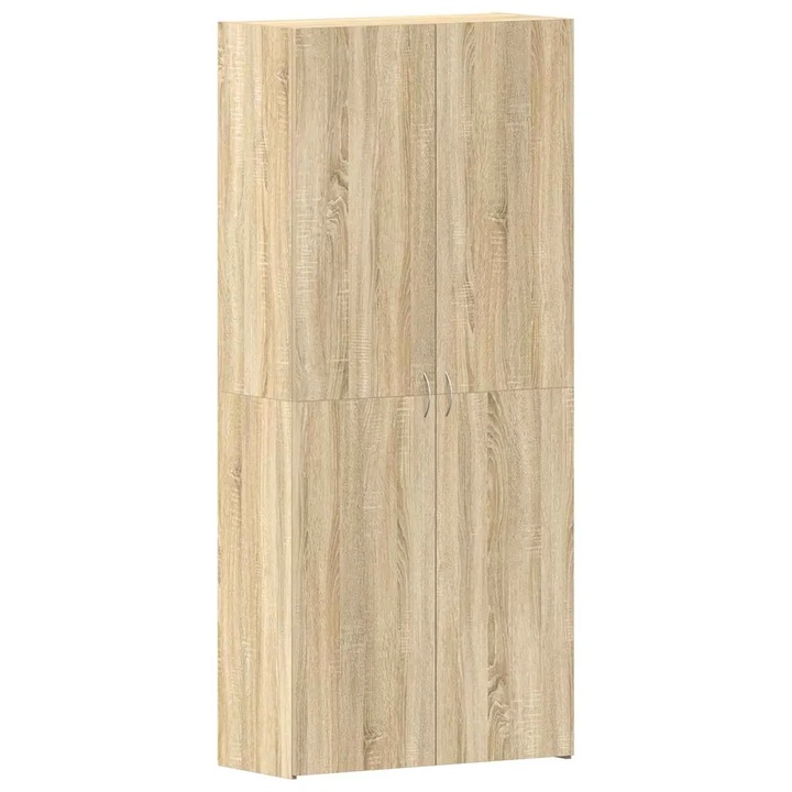 vidaXL Cipőszekrény polcokkal ajtóval Barna 80 x 35.5 x 180 cm Faanyag 3333838