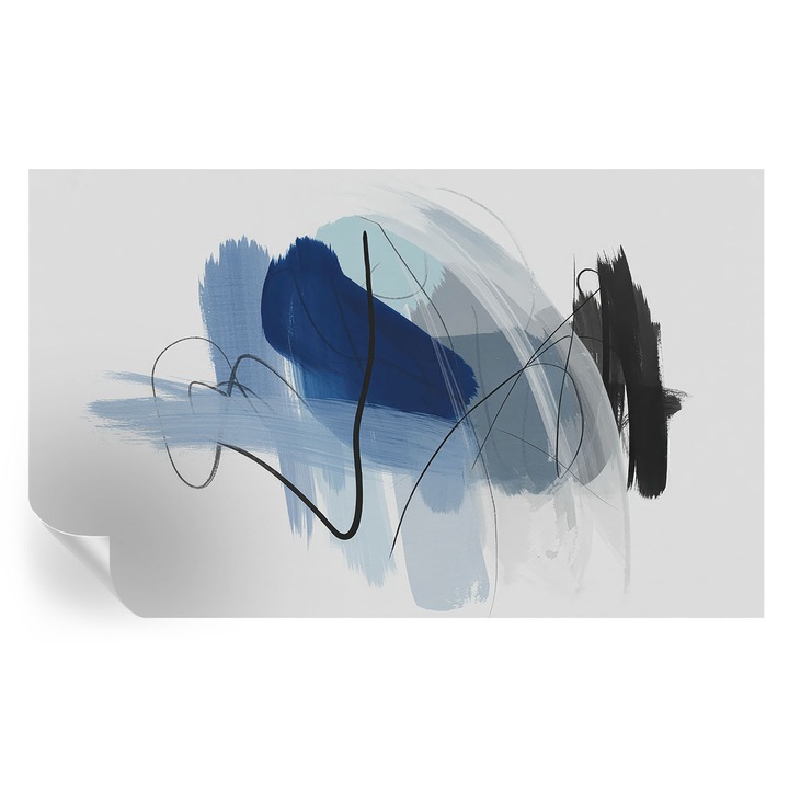 Fali Fotótapéta Autocolant, Tulup, Abstractiuni colorate, Albastru, 416 x 254 cm, Decorativ, Usor De Curatat, 010170060070000284873