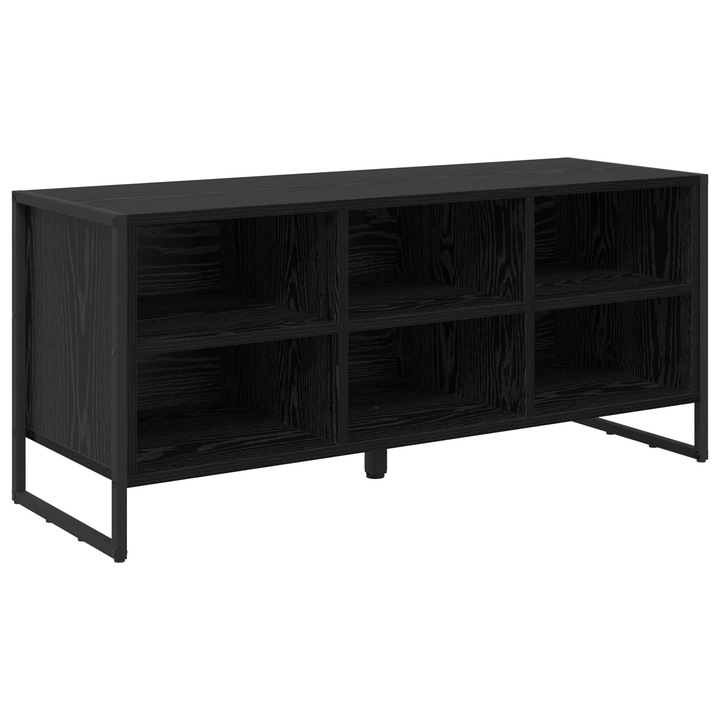 vidaXL Cipőszekrény tárolóval Fekete tölgy 100 x 35 x 44 cm Faanyag 886450