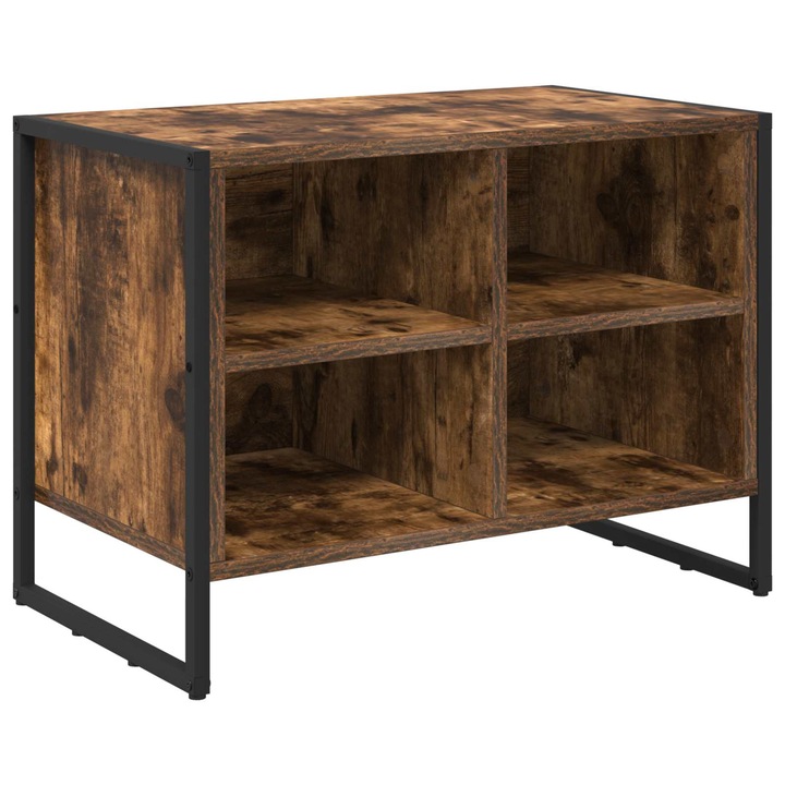 vidaXL Cipőszekrény tárolóval Füstös tölgy 60 x 35 x 44 cm Faanyag 886458