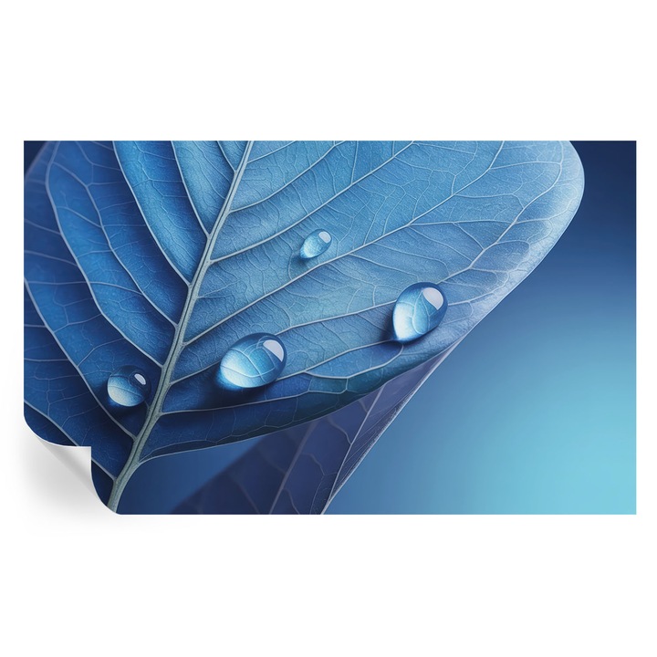 Tapet Autodeziv De Perete, Tulup, Frunza albastra, Albastru, 416 x 254 cm, Decorativ, Rezistente La Apa, Umiditate Si Pete, 010170060070000285025