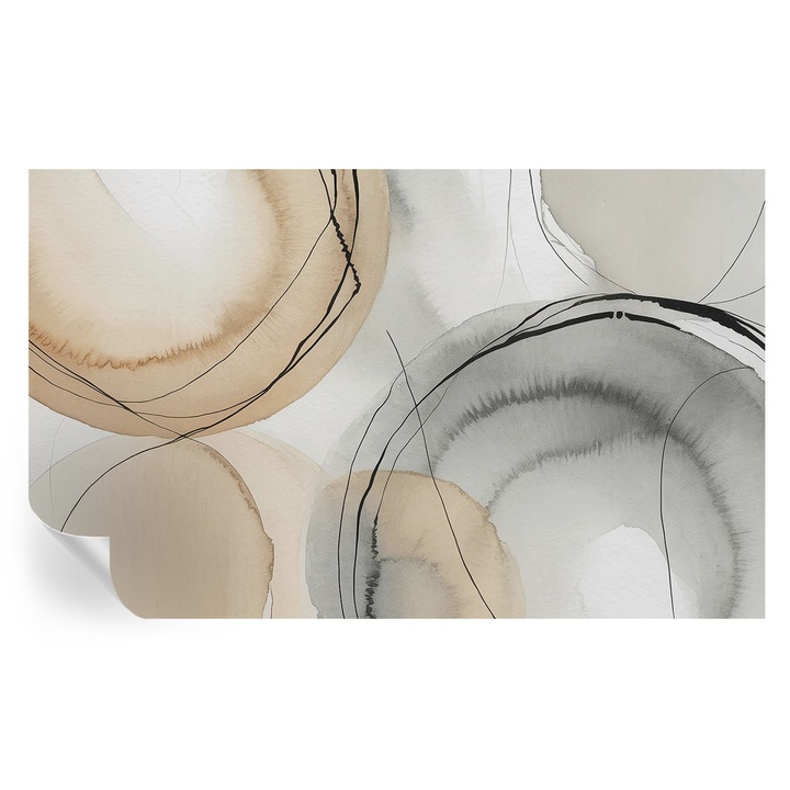 Tapet Autodeziv De Perete, Tulup, Armonie geometrica, Negru, 416 x 254 cm, Decorativ, Lavabil, 010170060070000285101