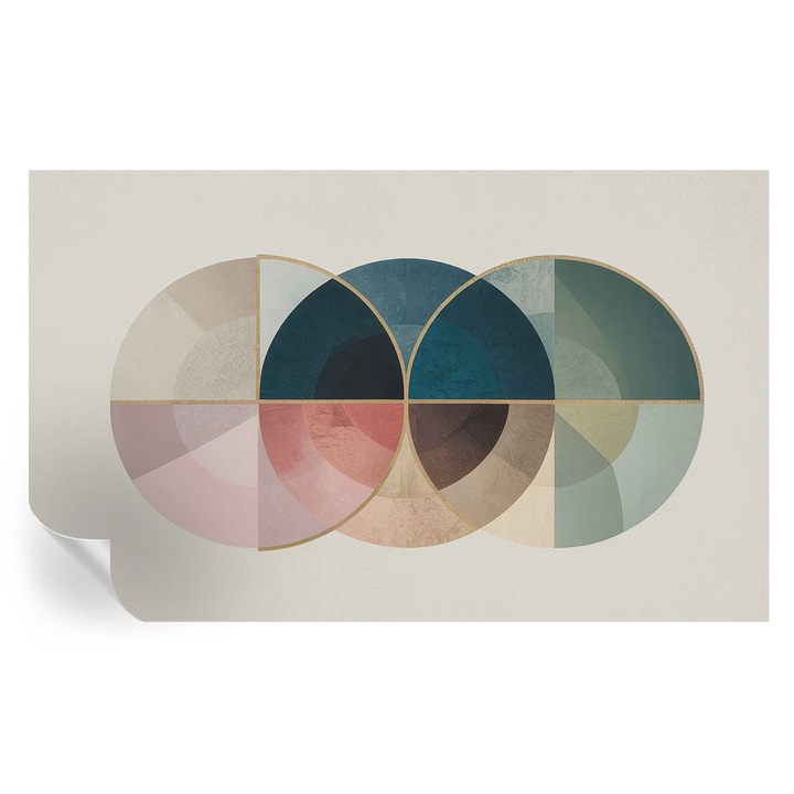 Öntapadós Tapéta Fali Dekoráció, Tulup, Geometrikus elegancia, Tengerészkék, 416 x 254 cm, Dekor, Könnyen Felszerelhető, 010170060070000285092