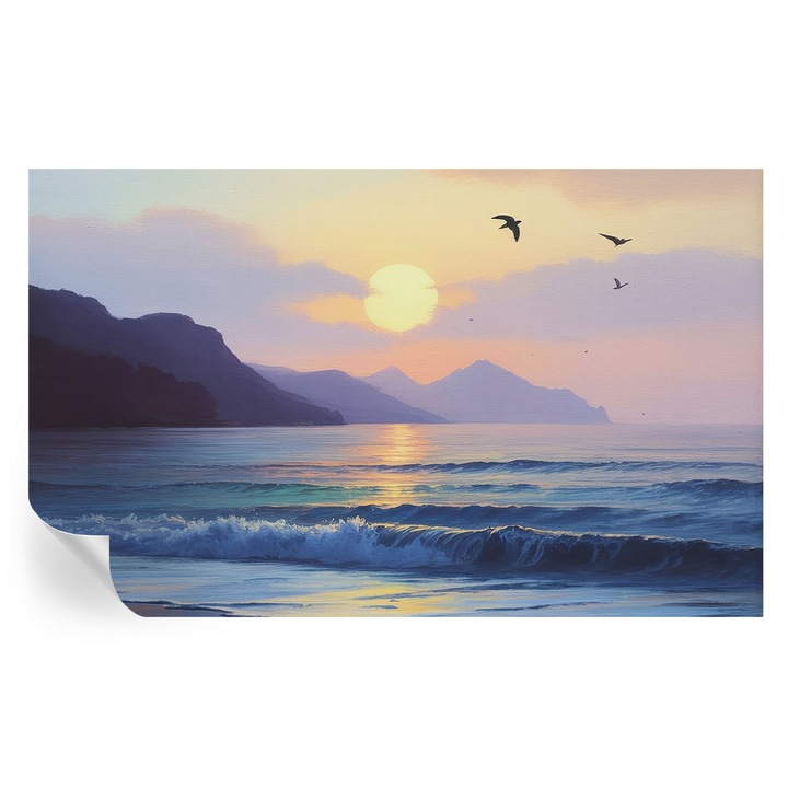 Fali Fotótapéta Autodeziv, Tulup, Marea Vest, Albastru, 416 x 254 cm, Decorativ, Lavabil, 010170060070000285059