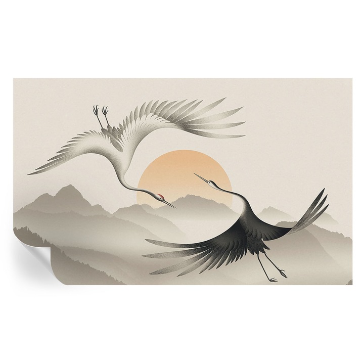 Öntapadós Tapéta Fali Dekoráció, Tulup, Keleti daruk, Fehér, 416 x 254 cm, Dekor, Könnyen Felszerelhető És Tisztítható, 010170060070000285132