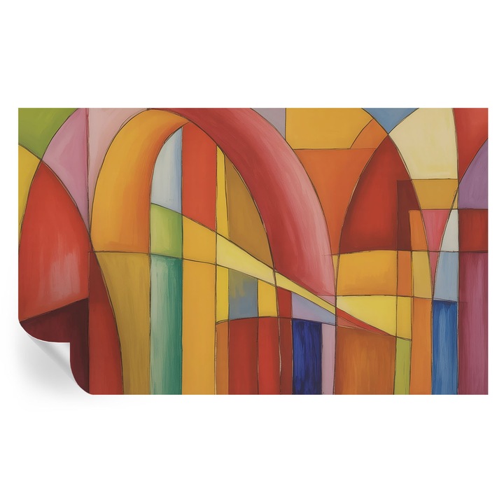 Tapet Autodeziv De Perete, Tulup, Forme de energie, Rosu, 416 x 254 cm, Decorativ, Pentru Sufragerie, Dormitor, 010170060070000285165