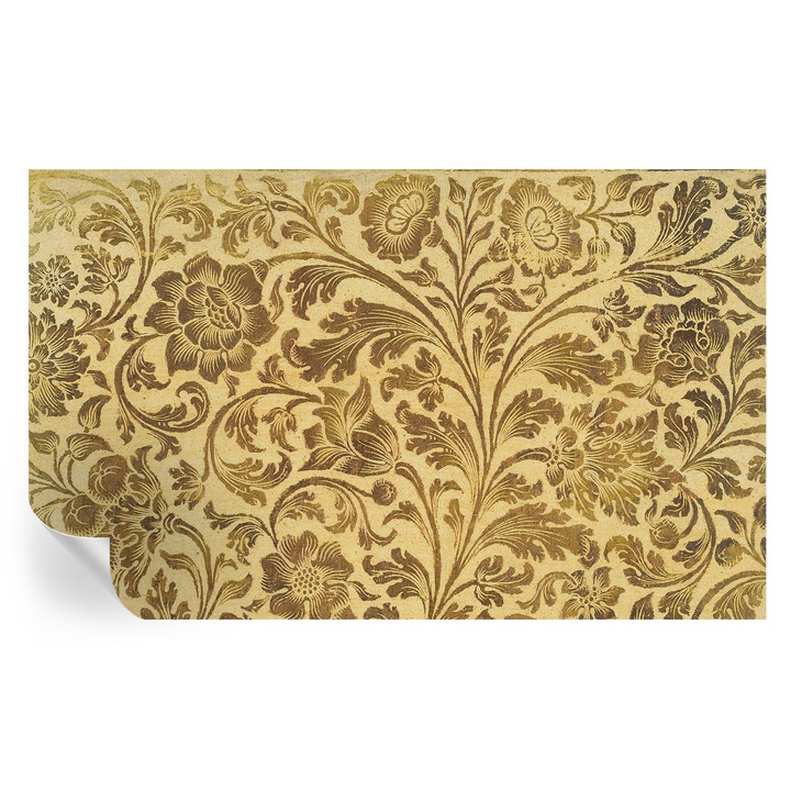 Tapet Textil Autocolant, Tulup, Model floral, Galben, 416 x 254 cm, Decorativ, Usor De Instalat, 010170060070000285200