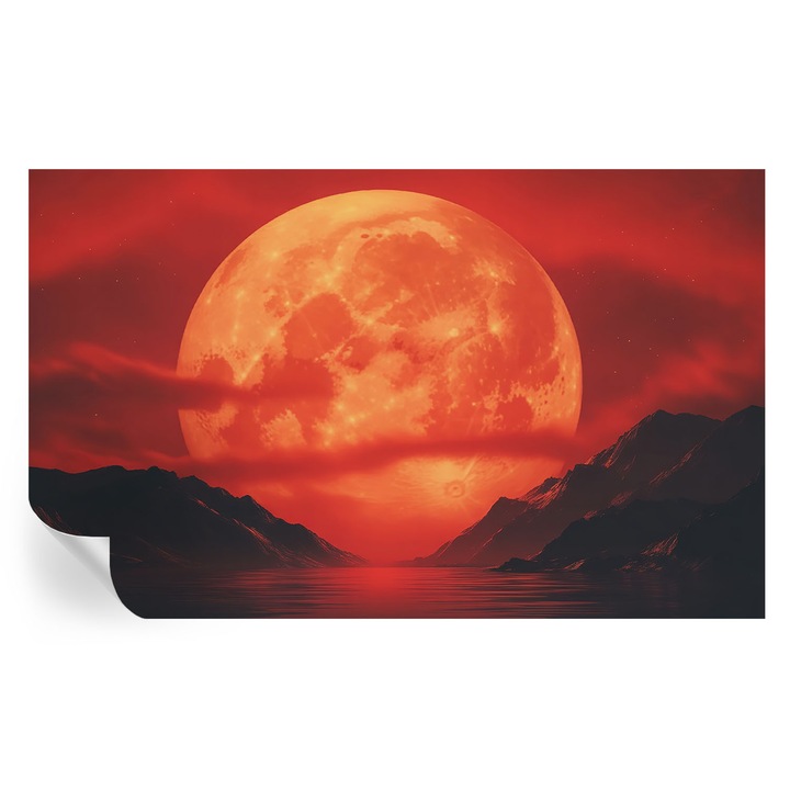 Fali Fotótapéta Autodeziv, Tulup, Fenomen nocturn, Rosu, 416 x 254 cm, Decorativ, Pentru Bucatarie, Baie, 010170060070000285189