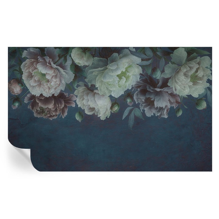 Tapet Autodeziv De Perete, Tulup, Eleganta florala, Bleumarin, 416 x 254 cm, Decorativ, Rezistente La Apa, Umiditate Si Pete, 010170060070000285315