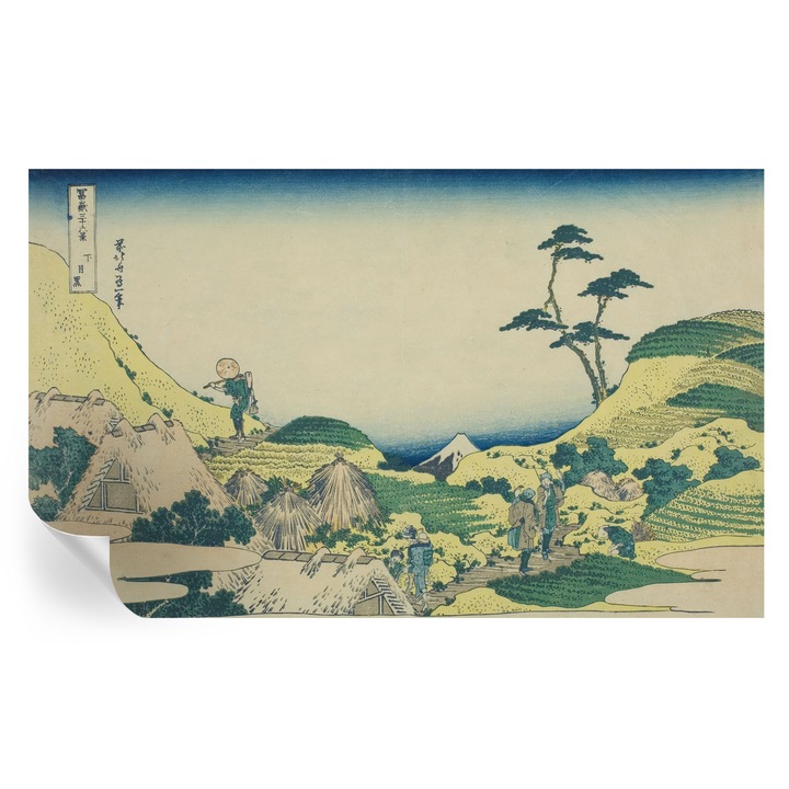 Tapet Textil Autocolant, Tulup, Peisaj rural, Albastru, 416 x 254 cm, Decorativ, Pentru Birou, 010170060070000285357