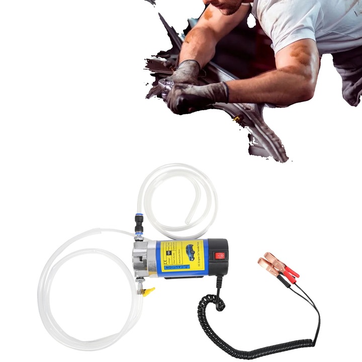 Pompa de transfer ulei, 100W, 12V, debit 0.22-0.88 Gal/Min, constructie durabila, design compact