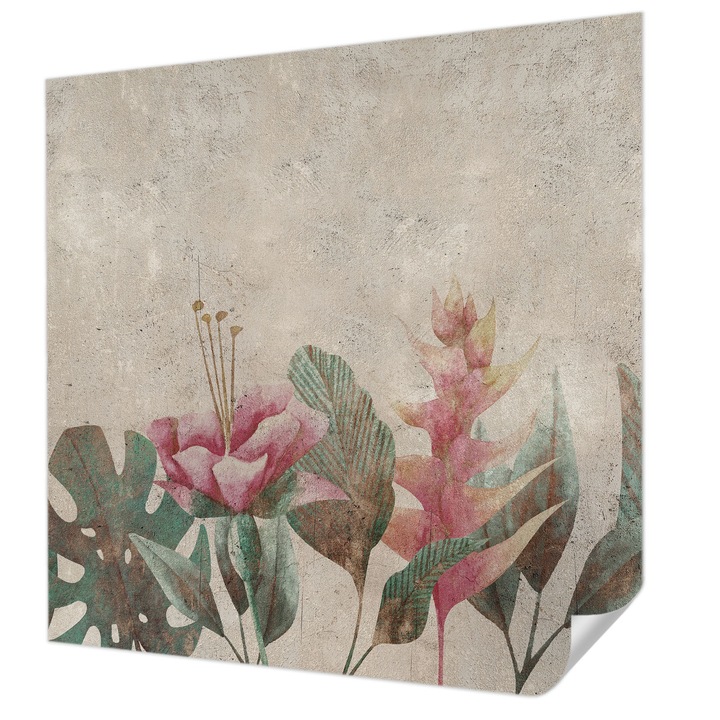 Öntapadós Tapéta Falra, Wallfluent, Finom növényvilág, Bézs, 250 x 250 cm, Fali Dekoráció, Nedvesség- És Foltálló, 010170060030000282745