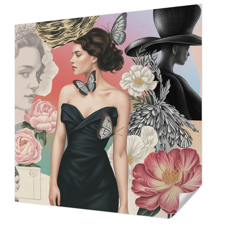 Öntapadós Fotótapéta Falra, Wallfluent, Virágok és portrék, Rózsaszín, 250 x 250 cm, Dekoráció, Erős Ragasztó, 010170060030000284736