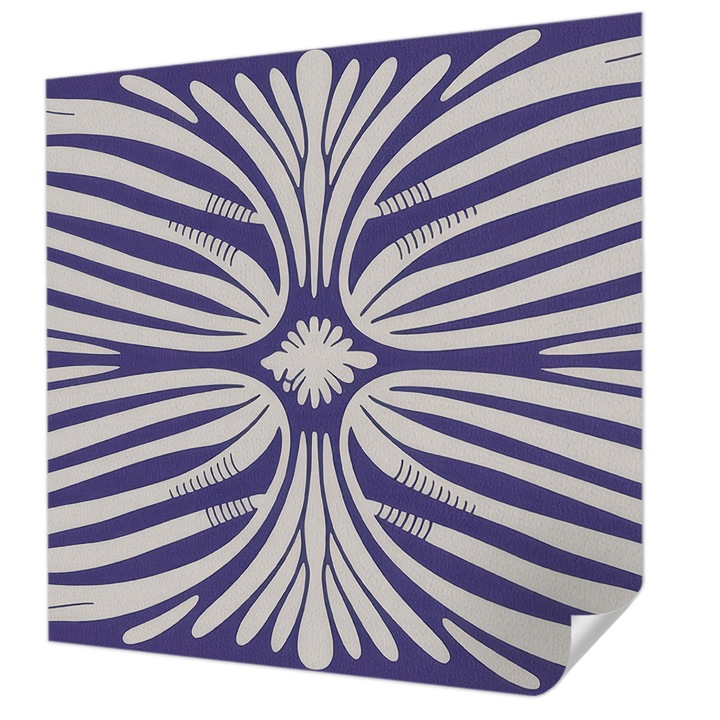 Öntapadós Tapéta Falra, Wallfluent, Virágszimmetria, Lila, 250 x 250 cm, Előszobába, Hálószobába, 010170060030000284827