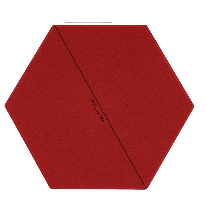 Panouri Acustice Set 12 buc, Design Hexagonal, Absorbtie Sunet, Rosu, 0.9cm