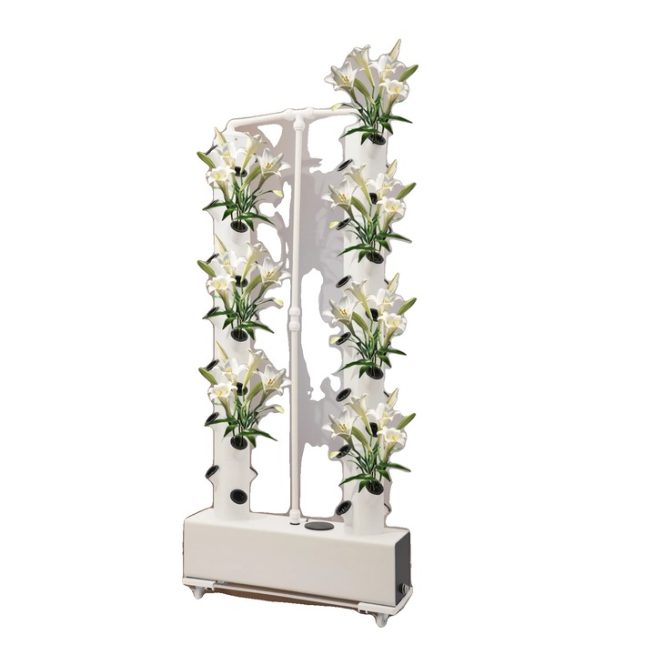 Sistem de cultivare hidroponic, 56 puncte de plantare, capacitate rezervor apa 30L, design vertical, materiale de grad alimentar