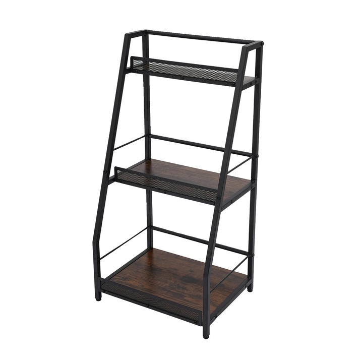 Suporturi bauturi, 3 niveluri, material durabil, maro inchis, 40x30x79cm