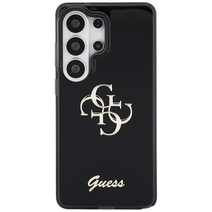 Калъф Guess IML Big Metal 4G Script, съвместим със Samsung Galaxy S26 Ultra, Черен