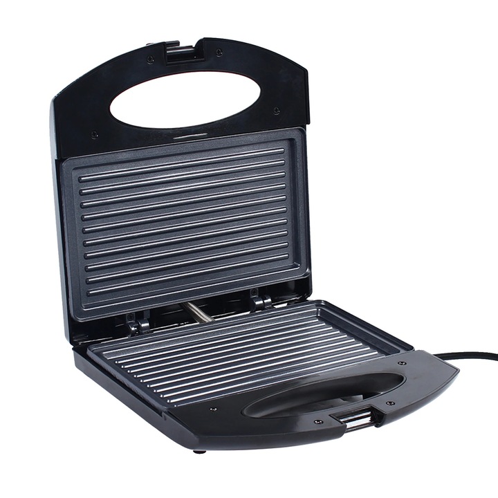 Електрическа скара, компактен дизайн, автоматично нагряване, черна, 22 см