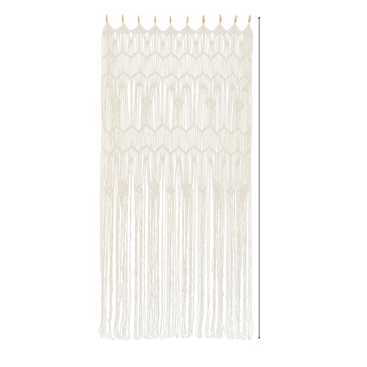 Завеса, Разделител за стая, Бежов, 100x200см, 2 панела