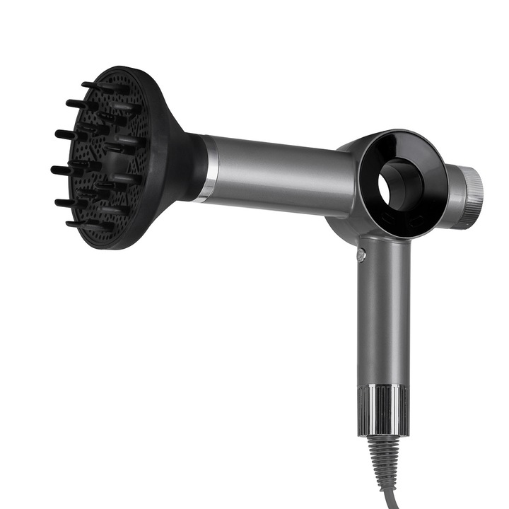 Сешоар Kessner JET2, 2200W, 120000 rpm, 3 скорости, 3 температури, сив, комплект с 2 концентратора и дифузер