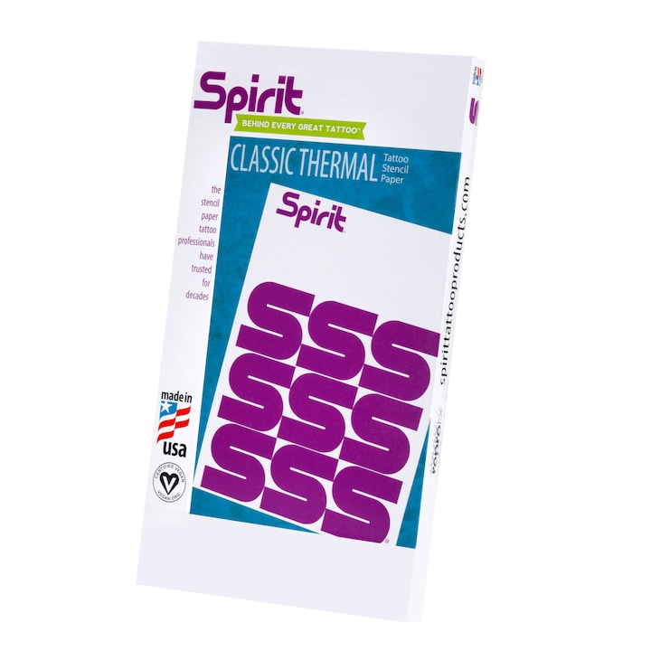 Hartie termotransfer pentru tatuaje Spirit Classic, 100 coli, purpurie, 14x20cm