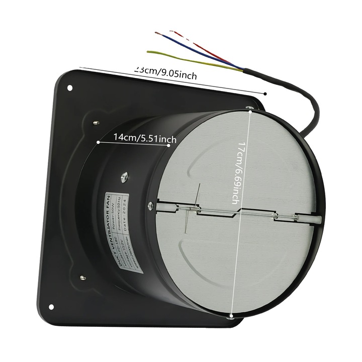 Ventilator de evacuare, 7 inch, montare pe perete, 40W, 220m/h, metal