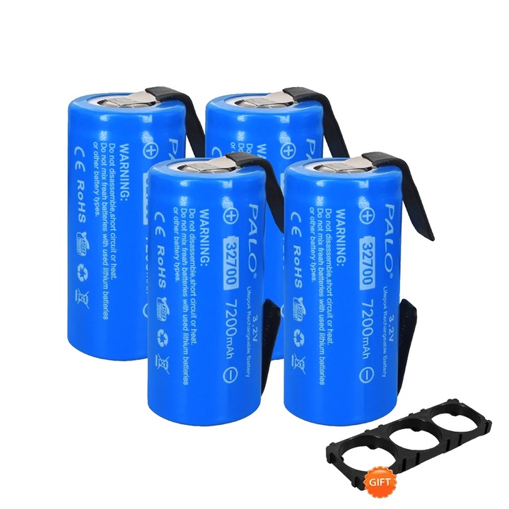 Set 4 Baterii LiFePO4, 7200mAh, 3.2V, 32x70mm