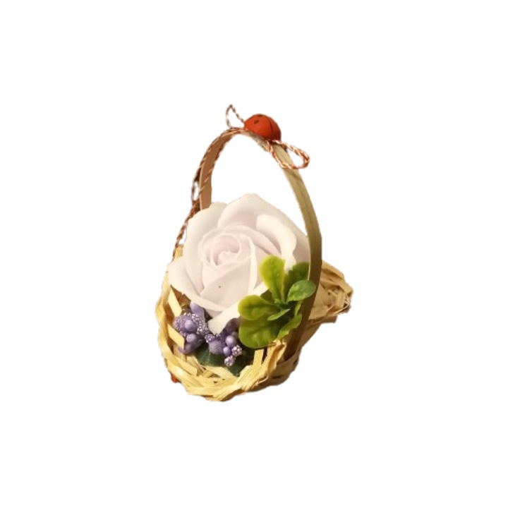 Martisor in cutie, cu trandafir parfumat, lila