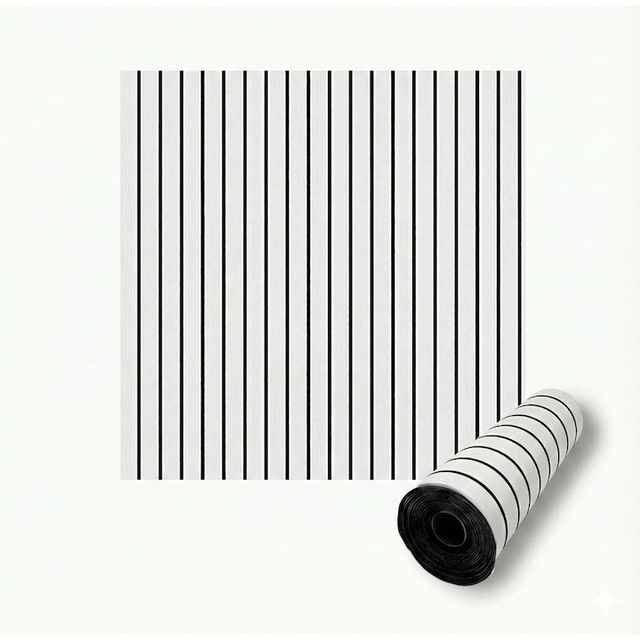 Rola tapet autoadeziv 3D premium tip riflaj NEXTLY, imitatie lemn, rezistent la apa, spuma moale si pvc, 3 mm grosime, adeziv puternic, 60x300cm, bej deschis alb