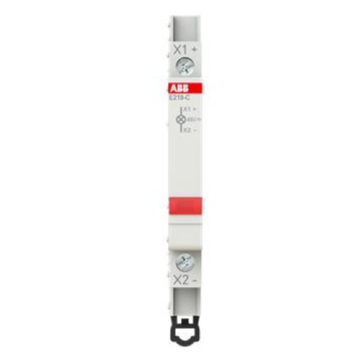 ABB moduláris lámpa, 1-fázisú, piros, 12-48V AC/DC, méretek 70x5x58mm