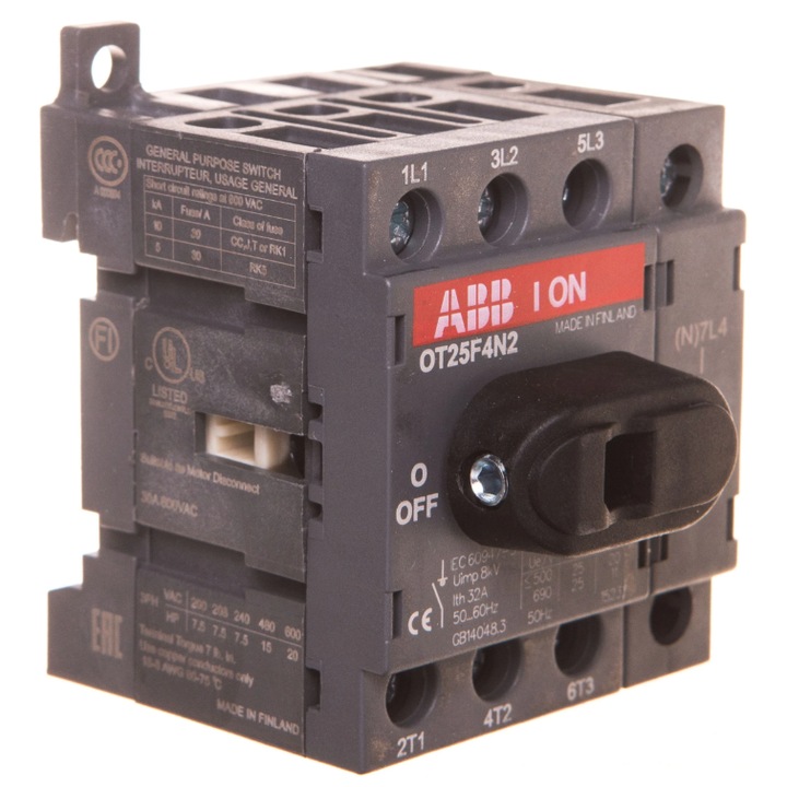 ABB 4P 25A kapcsolóeszköz, IP20, 60x50mm