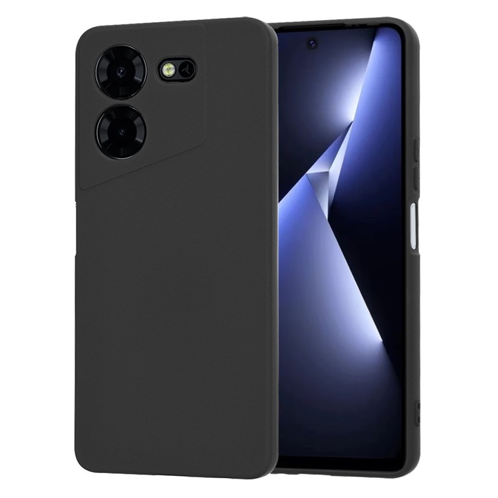 Калъф за Tecno Pova 5 Pro, силиконов, Stef's Cat, черен
