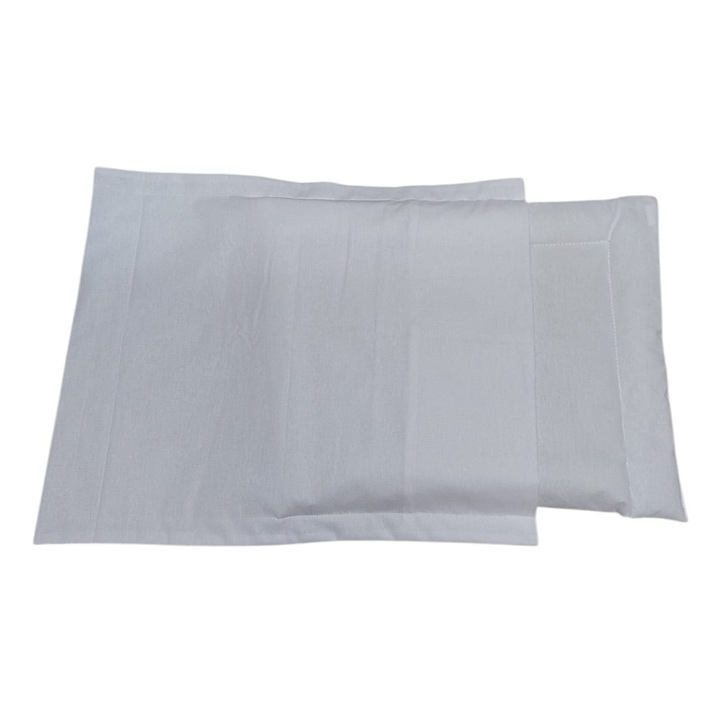 Set perna bebelusi 30x40x2 cm cu fata de perna, M240 Alb, 100% bumbac tip ranforce, inchidere tip plic, pentru carucior si cresa, Albatex Home