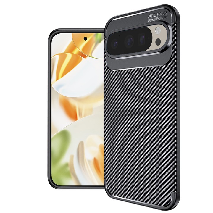 Husa telefon CarbonFiber Google Pixel 9 Pro Negru