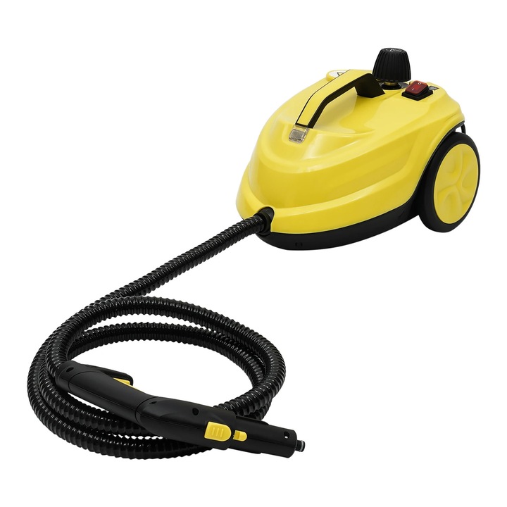 Curatator cu abur, Cu presiune 2000 W, Abur sub presiune, Curatare in profunzime bucatarie baie interior auto podele, Set complet de accesorii, Auriu