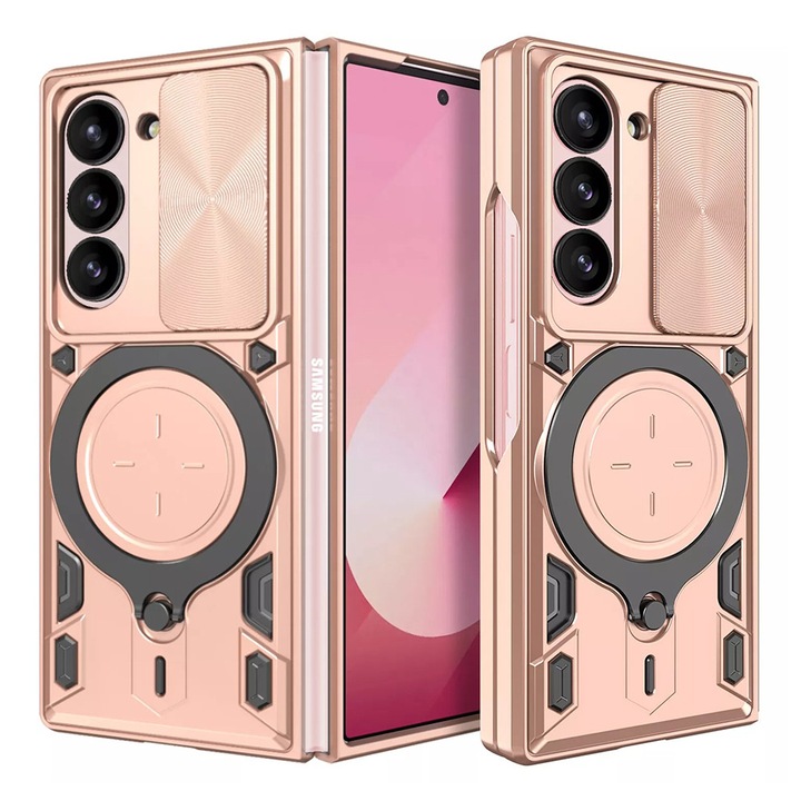 Husa Protectie Compatibila cu Samsung Galaxy Z Fold6, Tim, Rose Gold