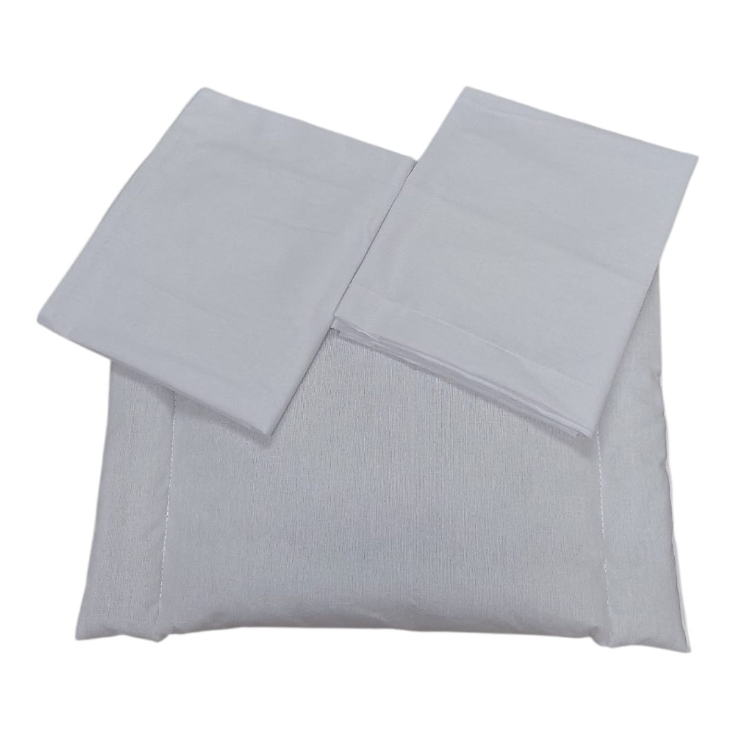 Perne copii - Set perna plata Albatex Home M240, 30x40x2cm, 100% bumbac Ranforce, pentru patut si carucior, alb