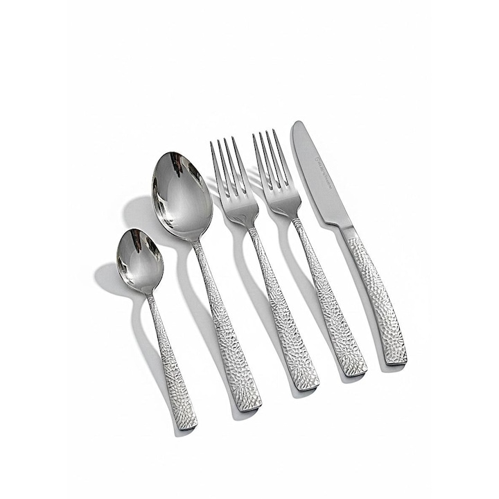 Set Tacamuri Grunberg 24 Piese Inox Premium, Model Amprentat, 6 Persoane, Ergonomic