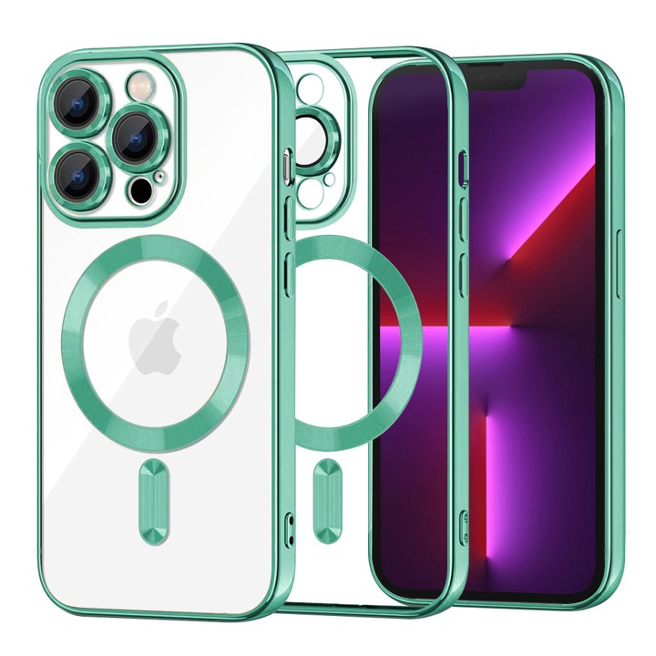 Husă telefon Techsuit Luxury Crystal MagSafe TPU Verde Deschis pentru iPhone 13 Pro