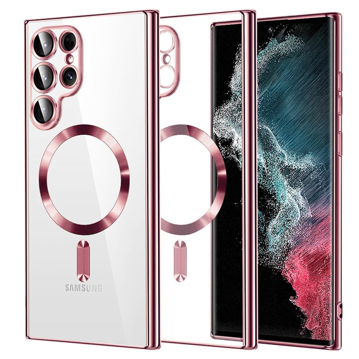 Калъф за защита, съвместим със Samsung Galaxy S22 Ultra 5G, Tim, розов