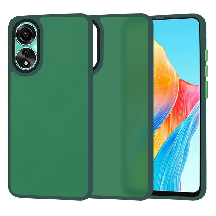 Husa telefon HaloFrost Series Oppo A78 4G Midnight Green Verde Inchis