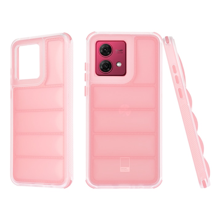 Husa Summer Vibes pentru Motorola Moto G84, Colorful Design, Festival Style, Bumper Antisoc, Roz