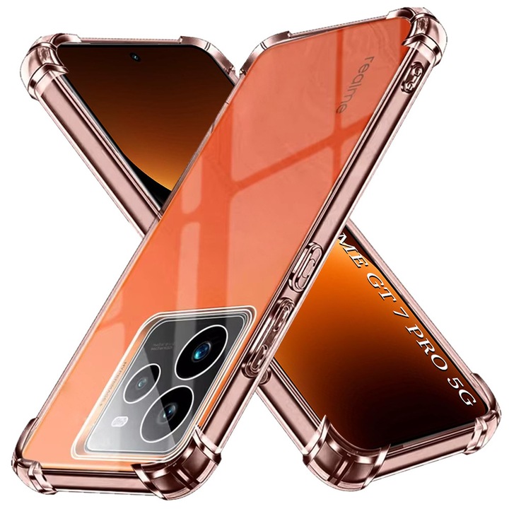 Husa Clear Anti-Soc pentru Realme GT 7 Pro, Protectie Colturi AirBag, Rezisntenta Socuri si Zgarieturi, Design Slim, Transparenta