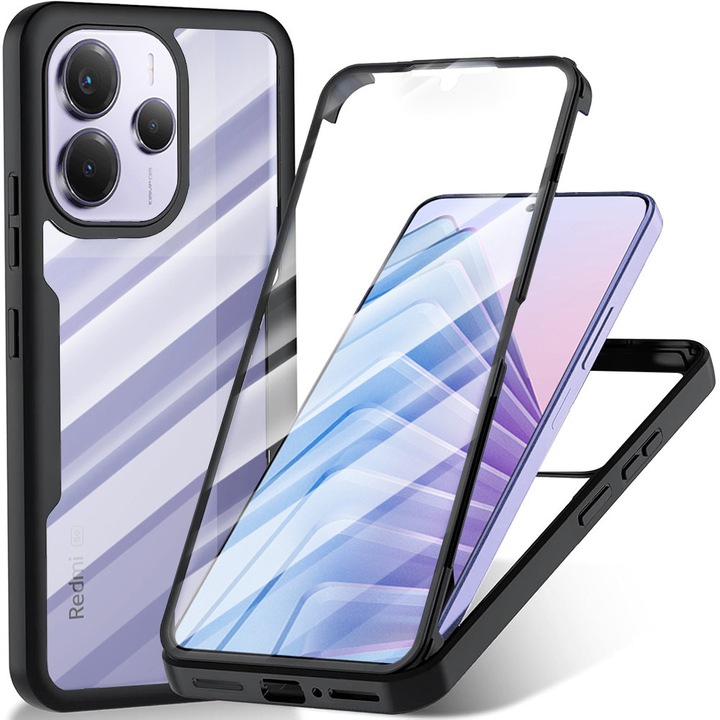 Husa telefon ColorVerse 360 Series + Screen Protector Xiaomi Redmi Note 14 5G Negru