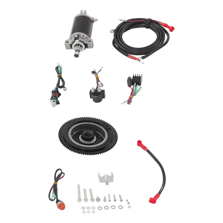 Kit electric de pornire pentru motorul de ambarcatiuni, componente complete, materiale durabile, 2 timpi, 10 lbs