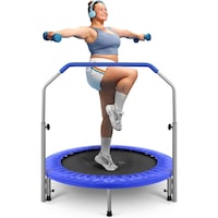 Trambulina fitness SereneLife 40" pliabila, cu manere reglabile, capacitate maxima 220 lbs, pentru exercitii acasa