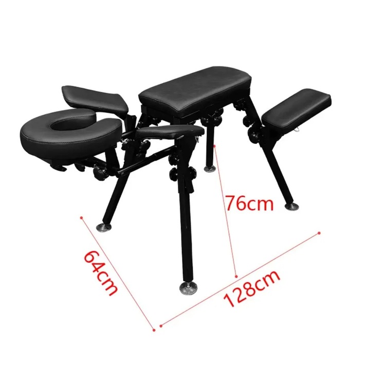 Szex szék, multifunkcionális kialakítás, tartós fém szerkezet, fekete
