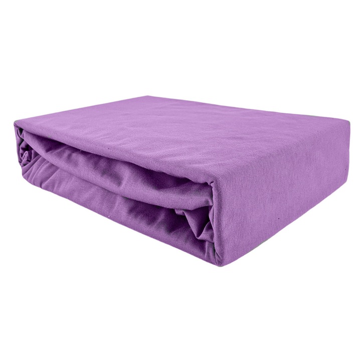 Cearceaf cu elastic, Kam-Pol, bumbac premium, 90x180cm, wrzos