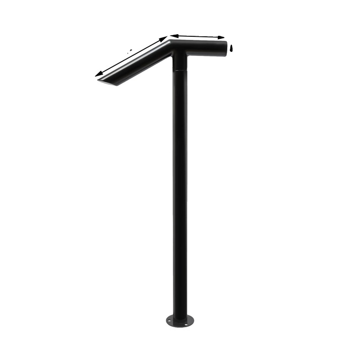 Парапет, желязна конструкция, елегантен дизайн, черен, 96 см